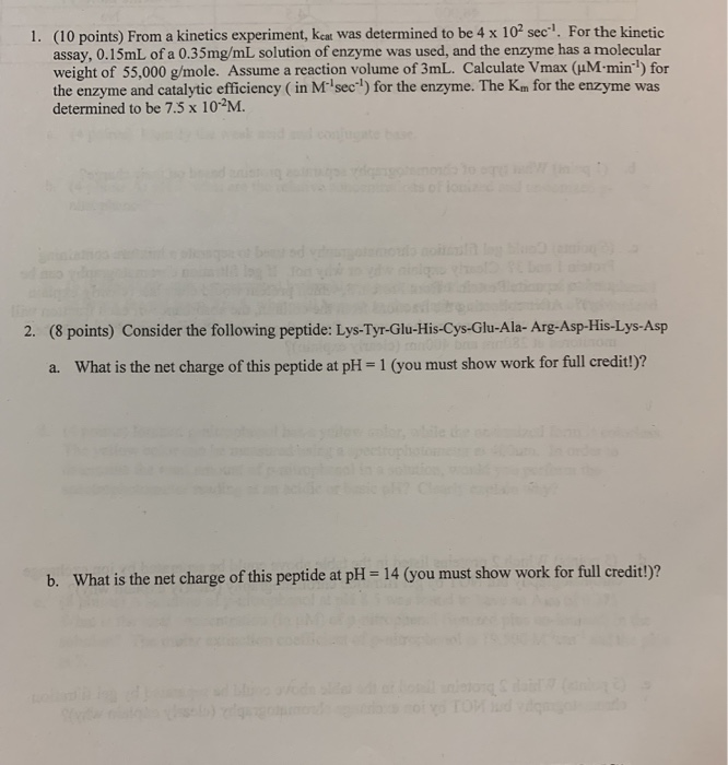 Solved 1 10 Points From A Kinetics Experiment Keat Wa Chegg Com