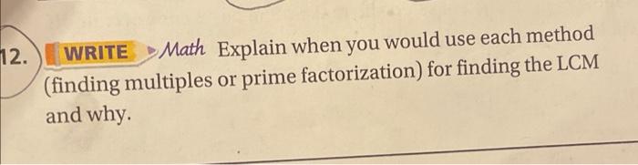 Solved Math Explain when you would use each method (finding | Chegg.com