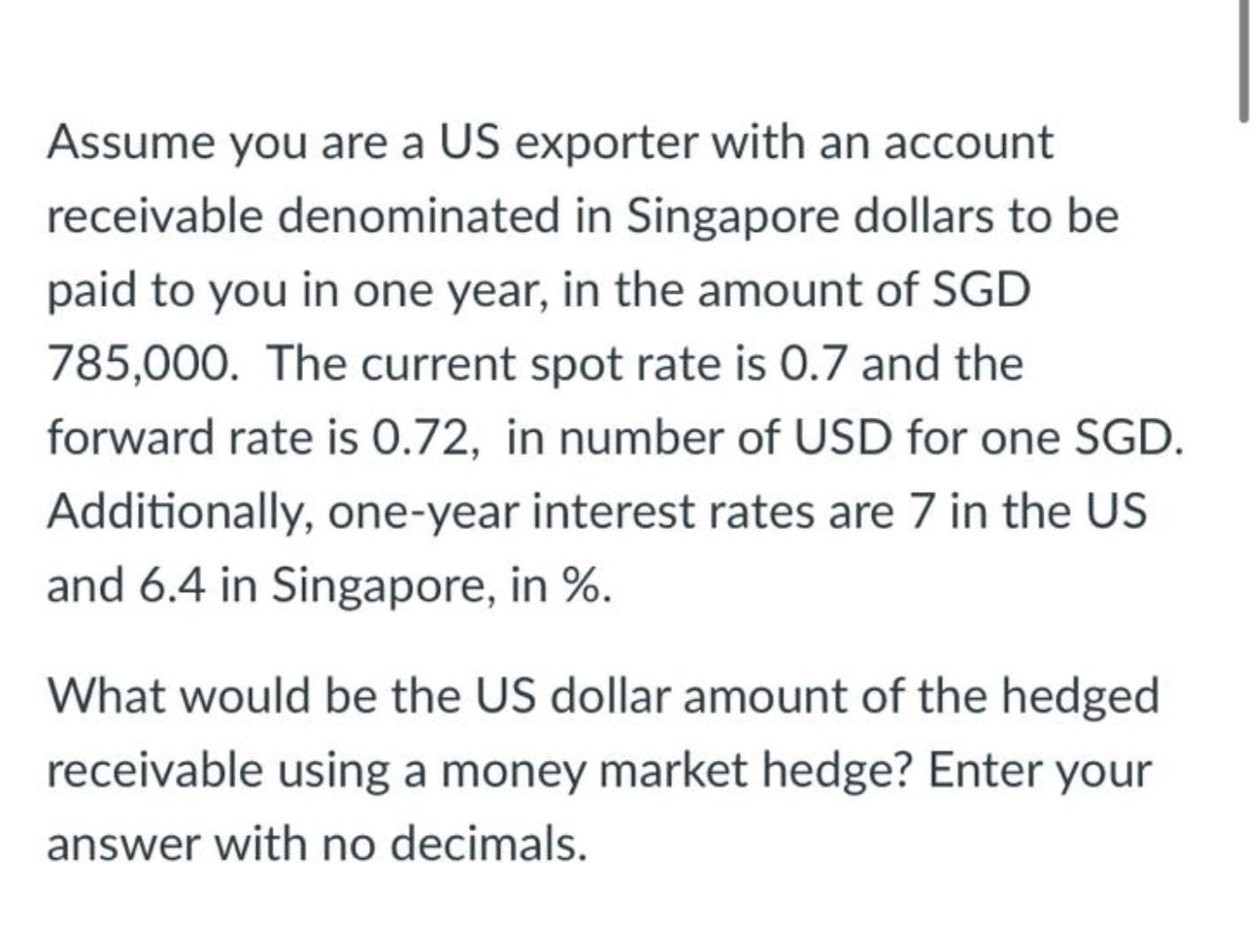 Solved Assume you are a US exporter with an account | Chegg.com