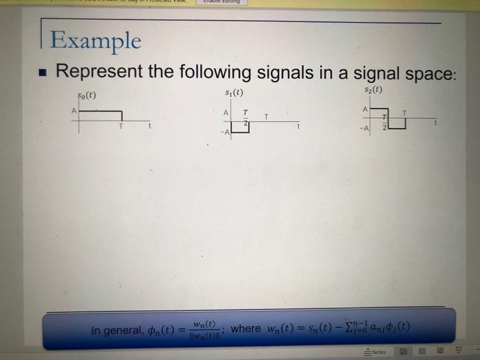 Solved Example Represent the following signals in a signal
