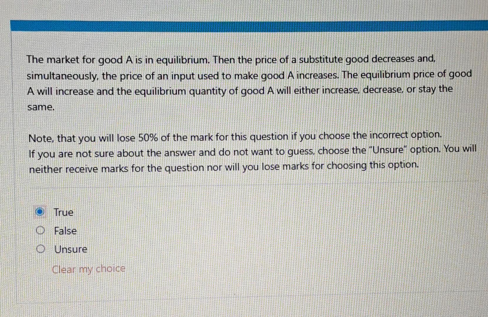 Solved The market for good A is in equilibrium. Then the | Chegg.com
