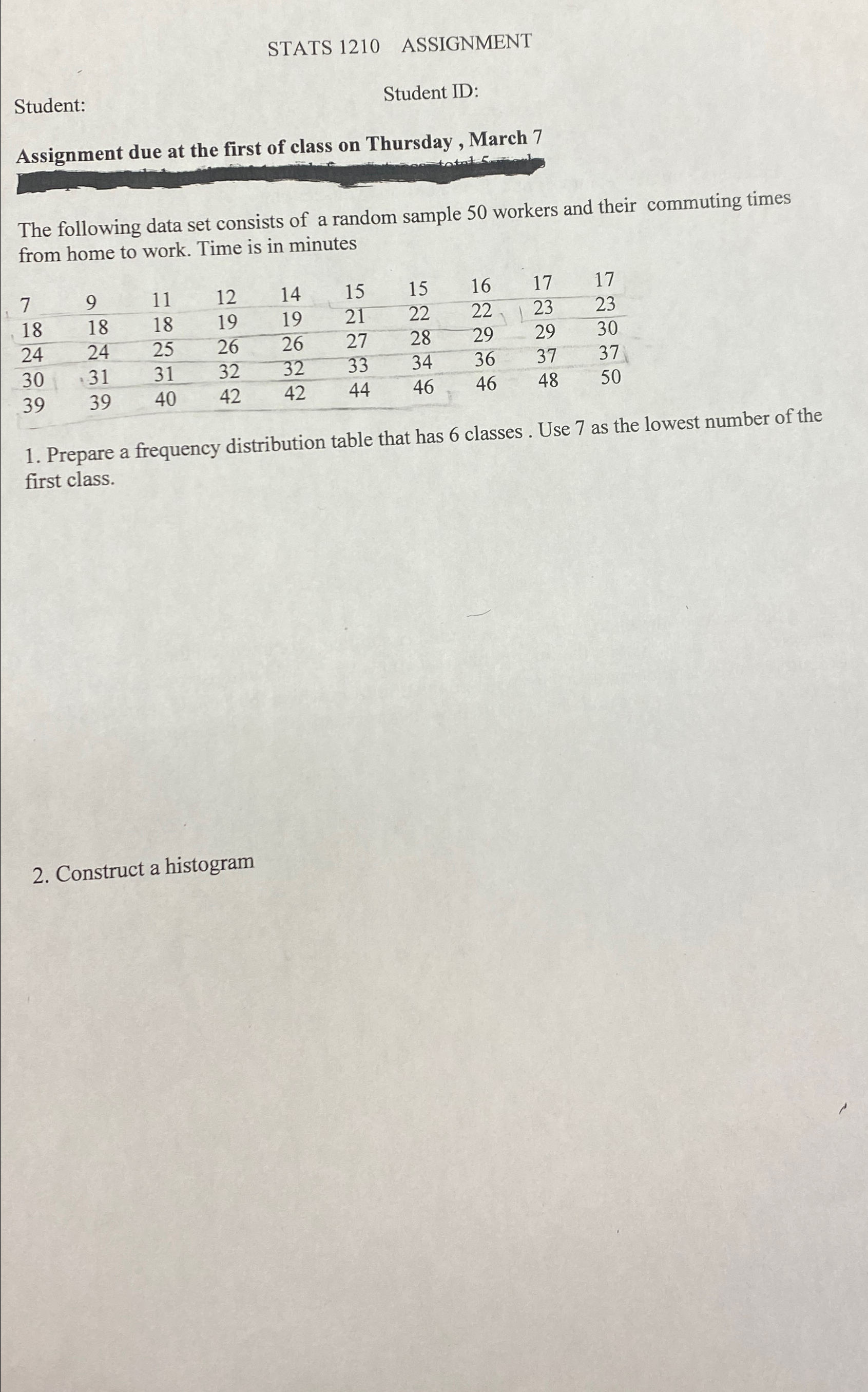 Solved The following data set consists of a random sample 50 | Chegg.com