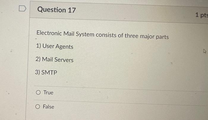 Solved Electronic Mail System consists of three major parts | Chegg.com