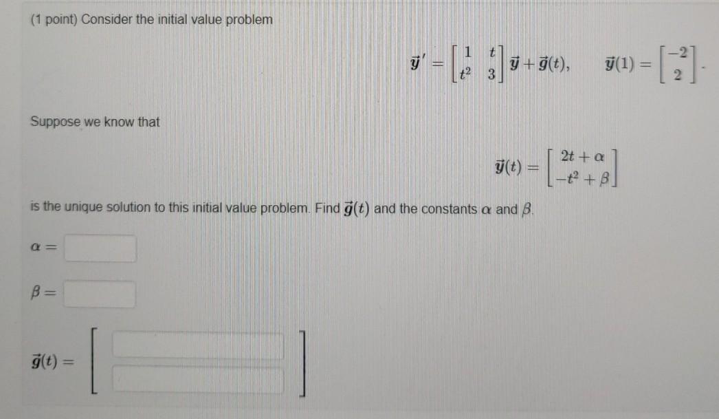 Solved 1 Point Consider The Initial Value Problem 5 Chegg Com