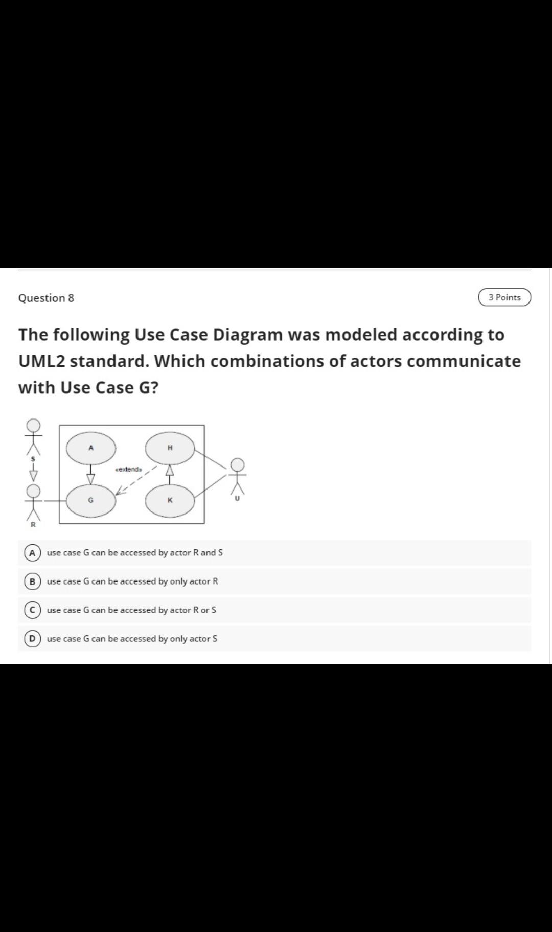 Solved Question 8 3 Points The following Use Case Diagram | Chegg.com