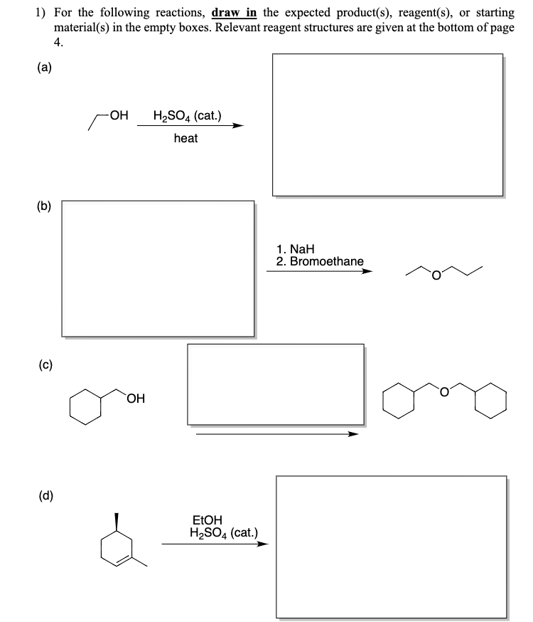 Solved For The Following Reactions Draw In The Expected Chegg Com