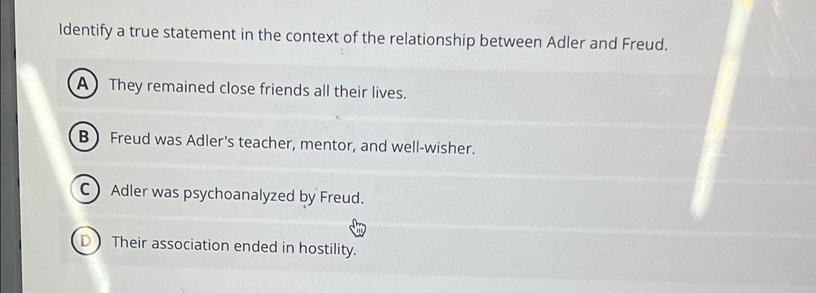 Solved Identify a true statement in the context of the | Chegg.com