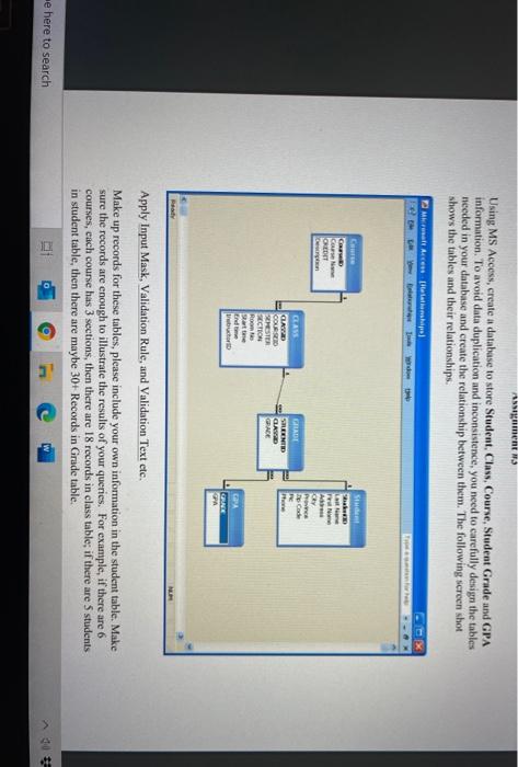 gument 3 Using MS Access, create a database to store | Chegg.com