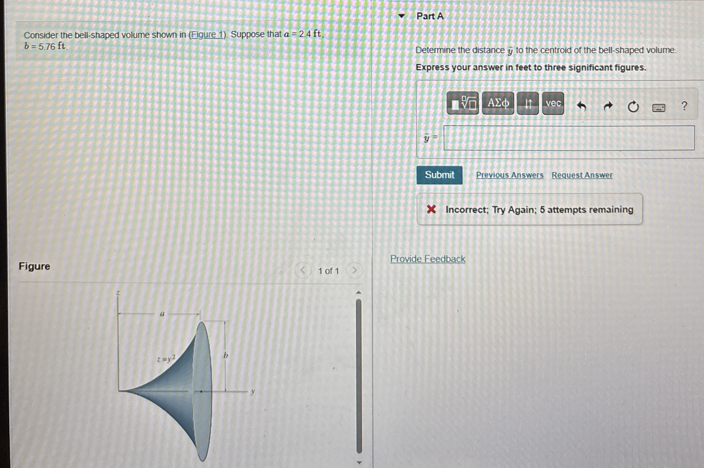 Solved Consider the bell-shaped volume shown in (Figure 1). | Chegg.com