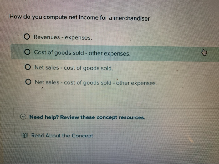Solved How Do You Compute Net Income For A Merchandiser O Chegg