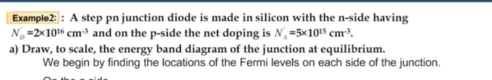 Solved Example2: : A step pn junction diode is made in | Chegg.com