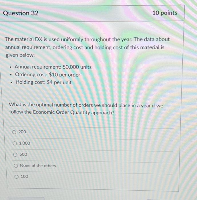 Solved The material DX is used uniformly throughout the | Chegg.com