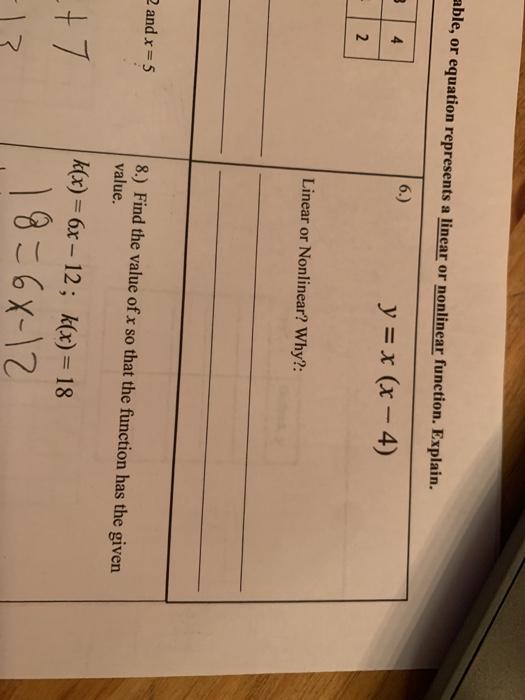 Solved Able Or Equation Represents A Linear Or Nonlinear Chegg Com