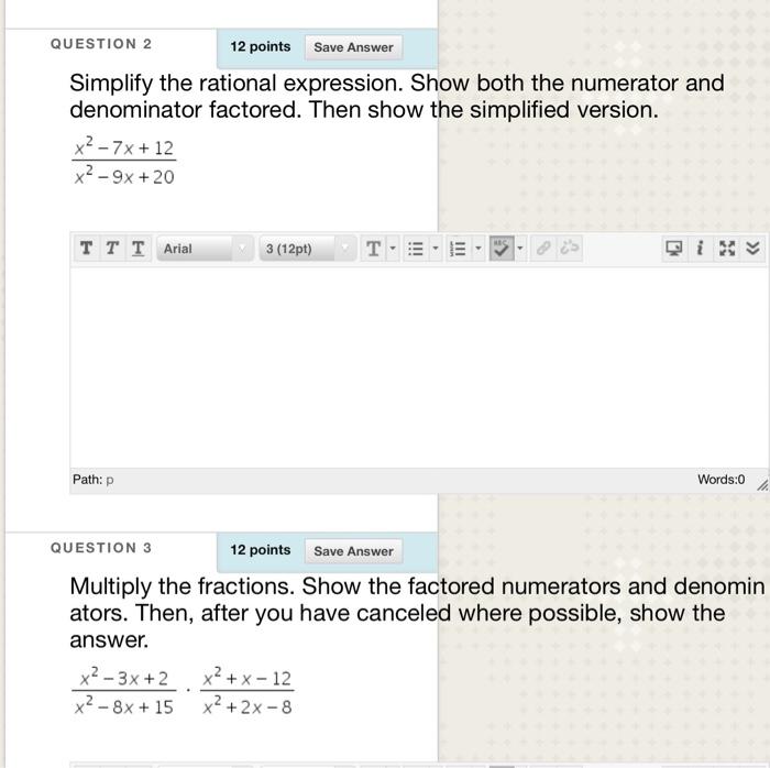 Solved QUESTION 2 12 points Save Answer Simplify the | Chegg.com