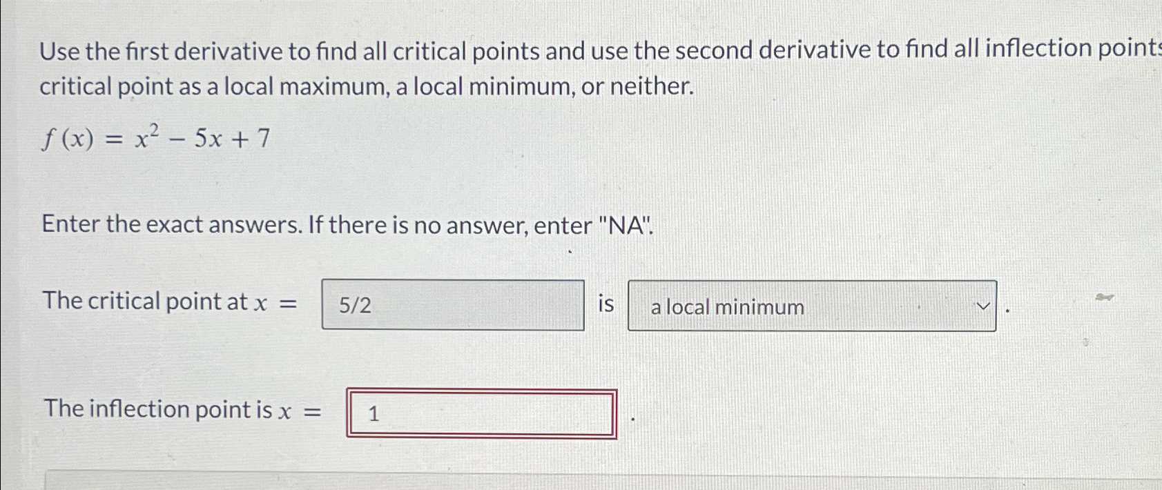 Solved Use The First Derivative To Find All Critical Points