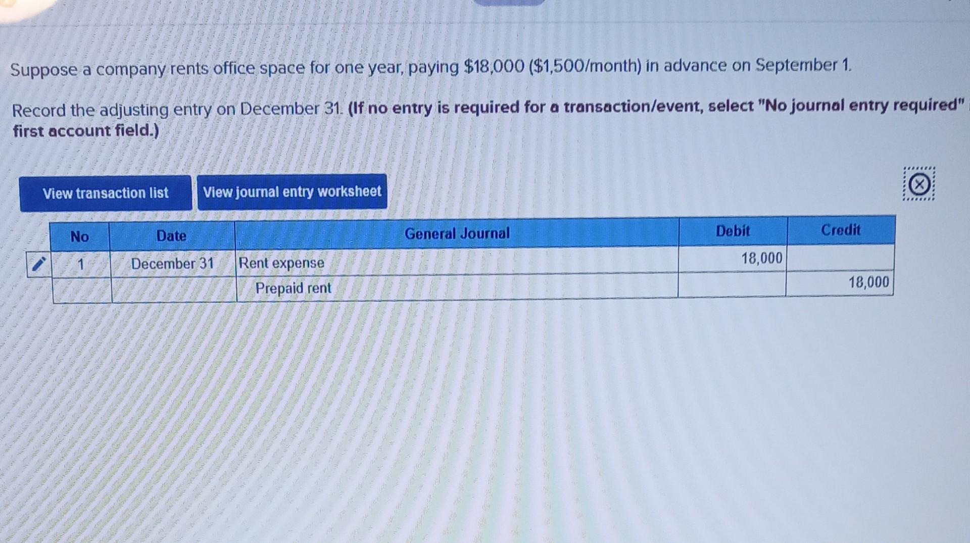 Solved Suppose a company rents office space for one year,