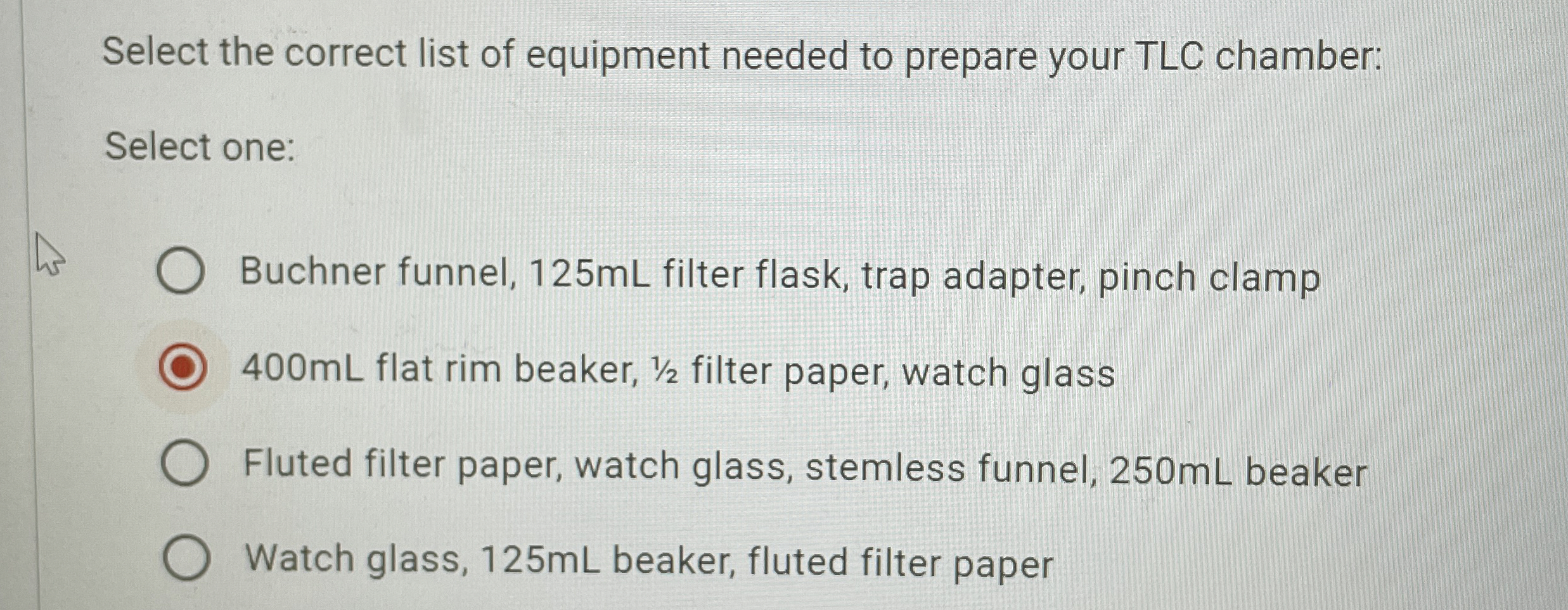 Solved Select the correct list of equipment needed to