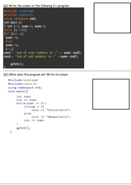 Solved Q1) Write the output of the following C++ program | Chegg.com