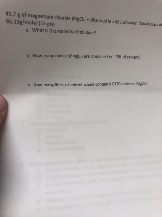 mgcl2 molar mass