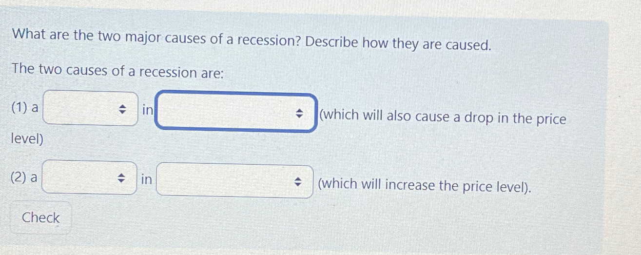 Solved What Are The Two Major Causes Of A Recession? | Chegg.com