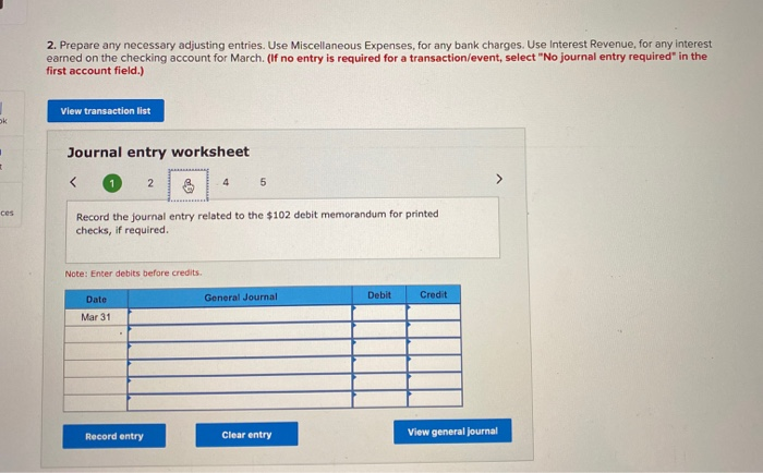 Solved Santana Rey Receives The March Bank Statement For | Chegg.com