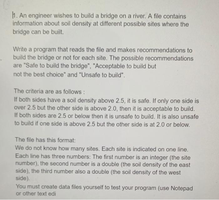 Solved 11. An engineer wishes to build a bridge on a river. | Chegg.com