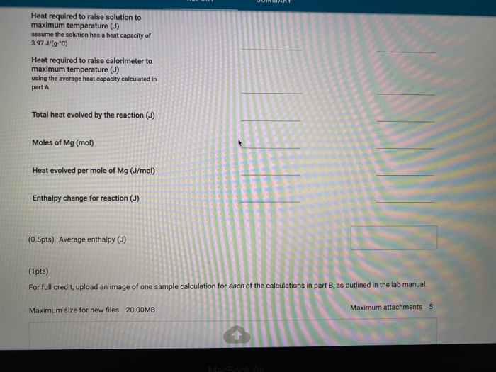 REPORT SUMMARY Coffee Cup Calorimetry Determining