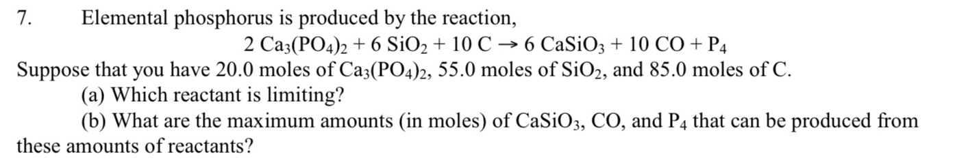 Solved Elemental Phosphorus Is Produced By The 