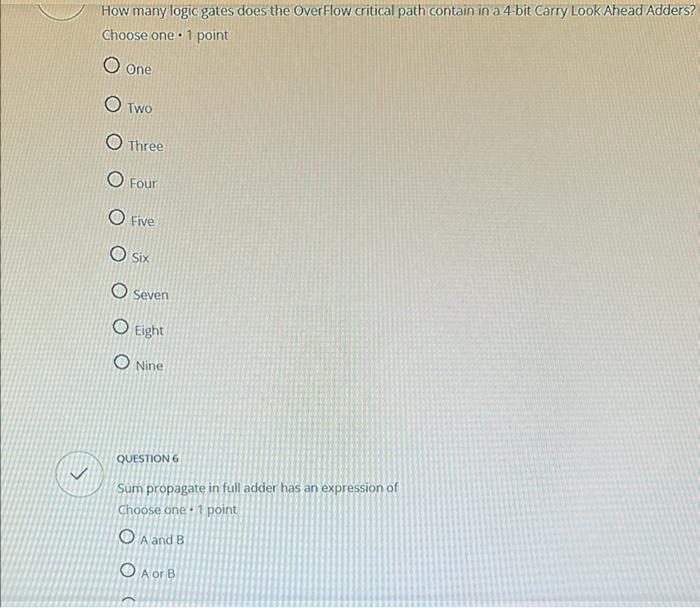 Solved How many logic gates does the Overflow critical path | Chegg.com