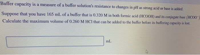 Solved Buffer capacity is a measure of a buffer solution's | Chegg.com