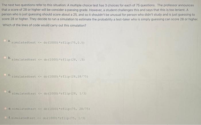 Solved The next two questions refer to this situation: A | Chegg.com
