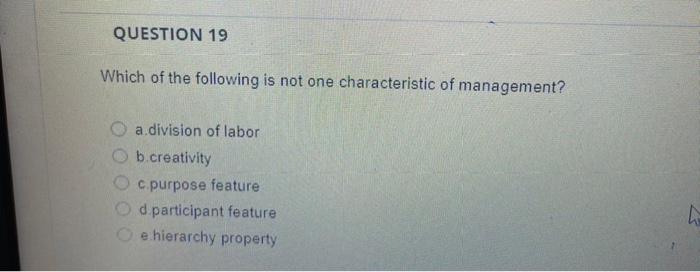 Which Of The Following Is Not One Characteristic Of | Chegg.com