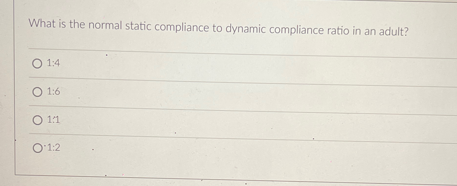 Solved What is the normal static compliance to dynamic | Chegg.com