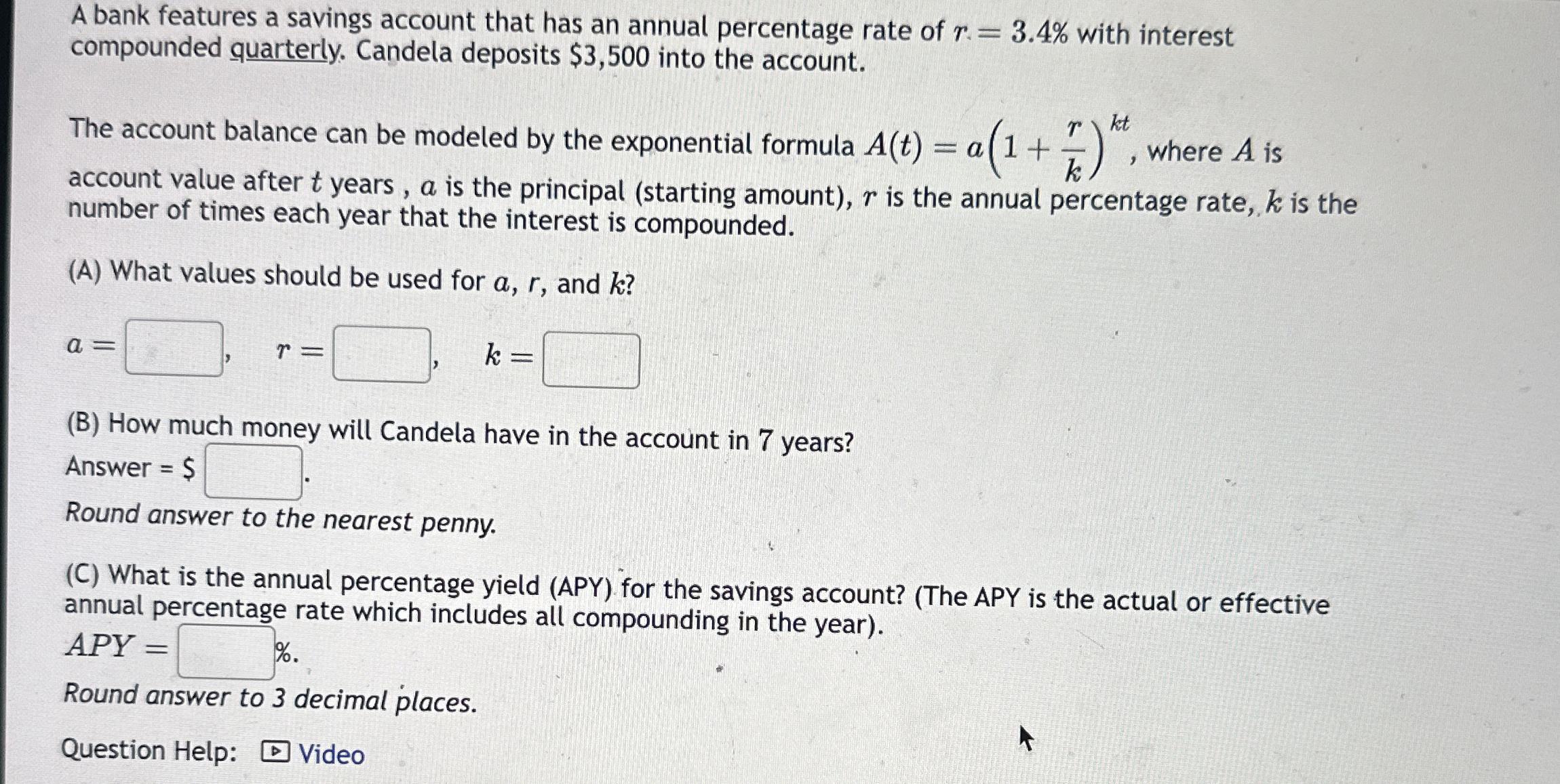 [Solved] A bank features a savings account that has an annu