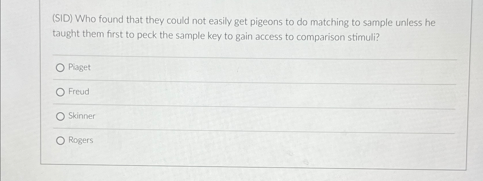 Solved SID Who found that they could not easily get Chegg