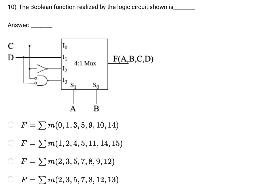 Solved The Boolean function realized by the logic circuit | Chegg.com