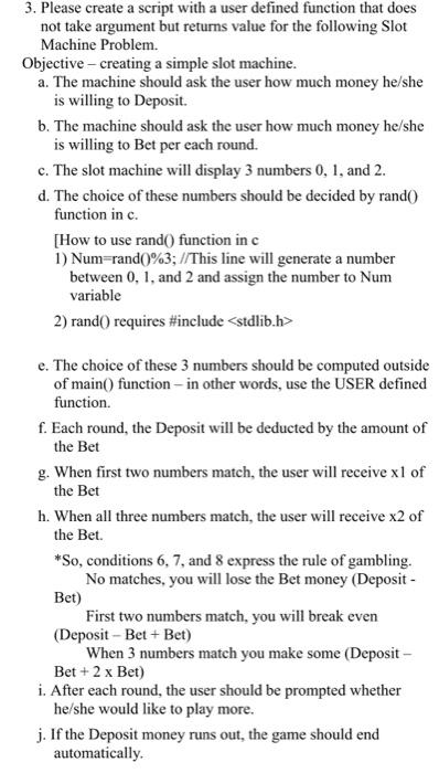 Solved 3. Please create a script with a user defined | Chegg.com