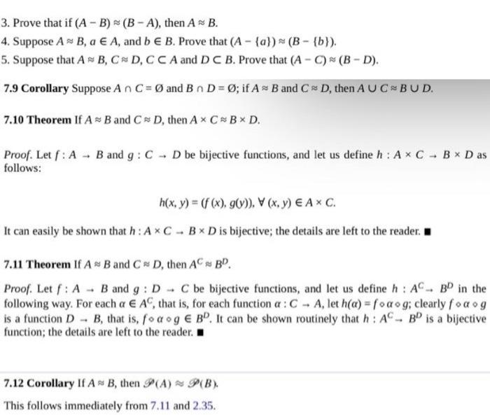 Solved 3. Prove That If (A - B) (B - A), Then AB. 4. Suppose | Chegg.com