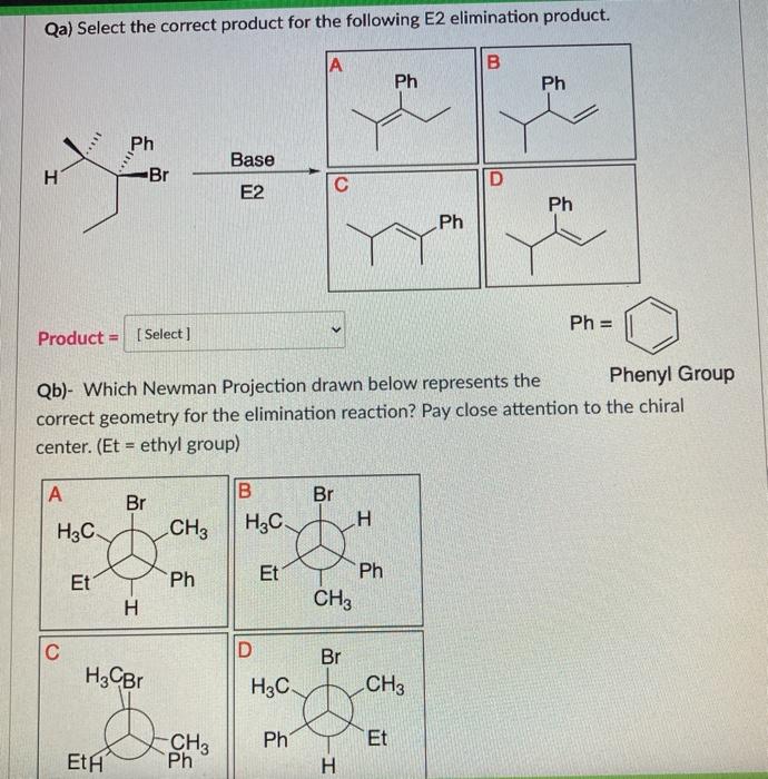 Solved Qa) Select the correct product for the following E2 | Chegg.com