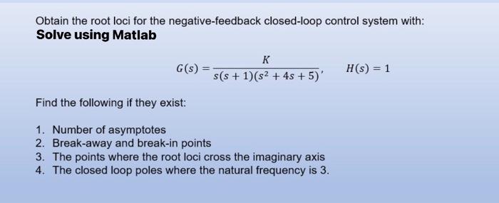 Solved Obtain the root loci for the negative feedback | Chegg.com