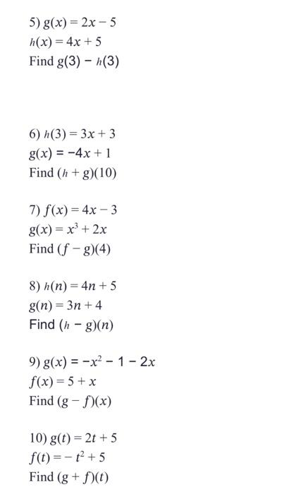 Solved 11 If Fx 5 2x And Gx −22x Solve F X G X F X −g X