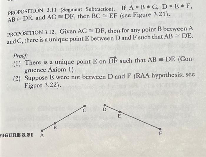 Solved PROPOSITION 3.11 (Segment Subtraction). If A * B * C, | Chegg.com
