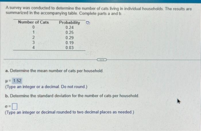 Solved A survey was conducted to determine the number of | Chegg.com