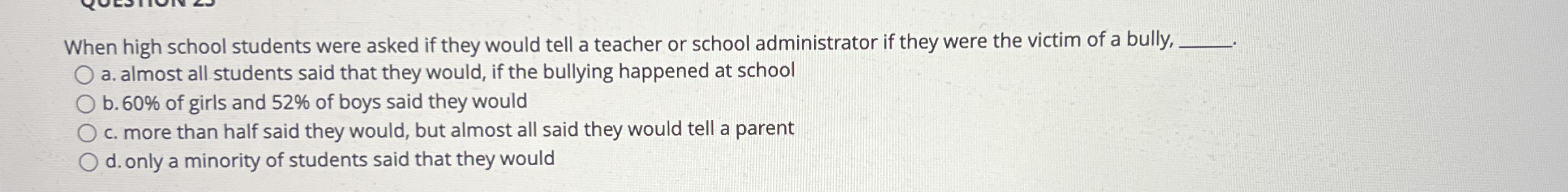 Solved When high school students were asked if they would | Chegg.com