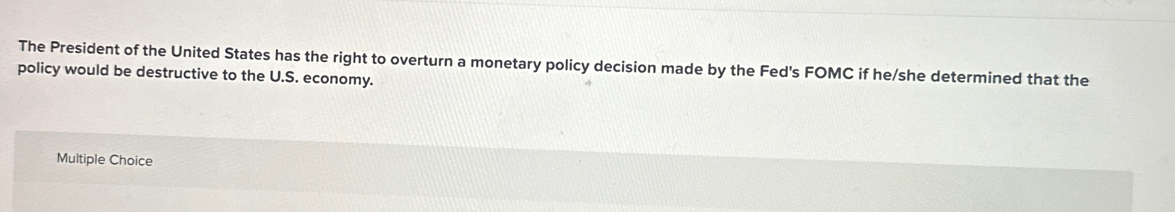 Solved The President of the United States has the right to | Chegg.com