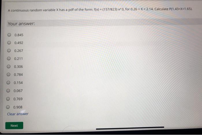 Solved A continuous random variable X has a pdf of the form: | Chegg.com