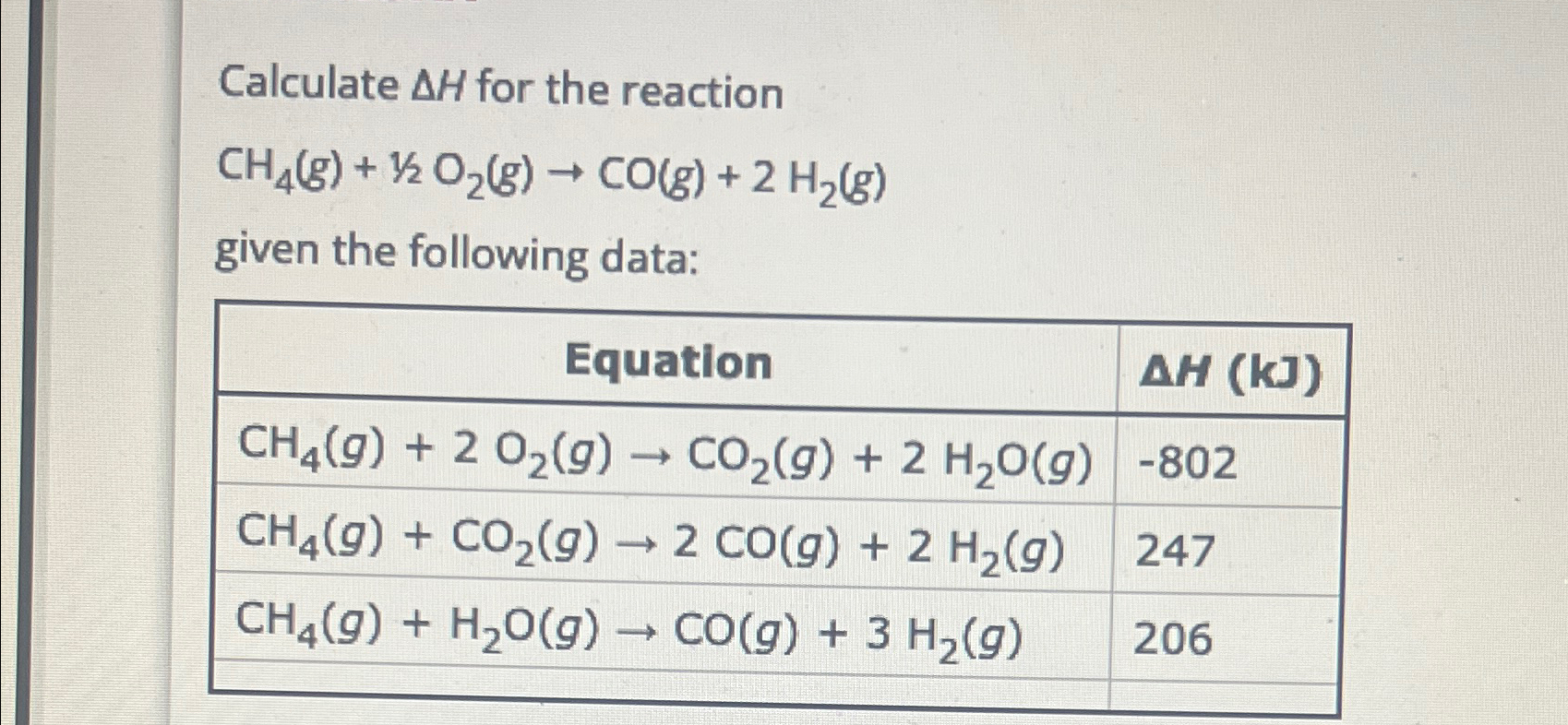 Solved Calculate ΔH ﻿for the | Chegg.com