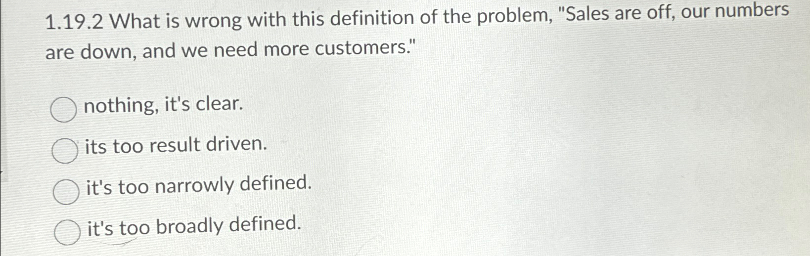 Solved 1.19.2 ﻿What is wrong with this definition of the | Chegg.com