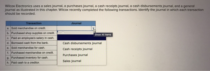 Solved Wilcox Electronics uses a sales journal, a purchases 