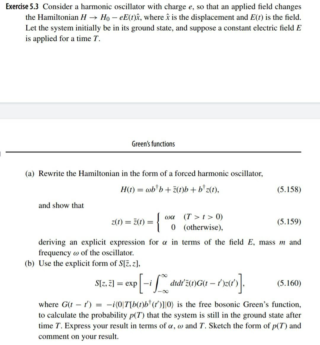 Exercise 5 3 Consider A Harmonic Oscillator With Chegg Com